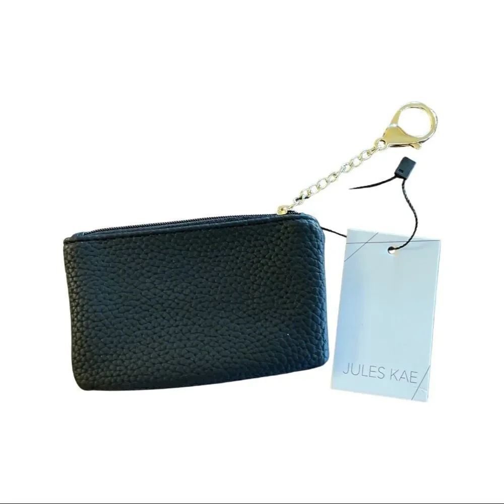 Jukes Kae Black Coin/Credit Card Pouch with Keychain - NWT